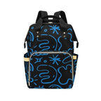Blue Squiggle - Multi-Function Backpack, Nappy / Diaper Bag