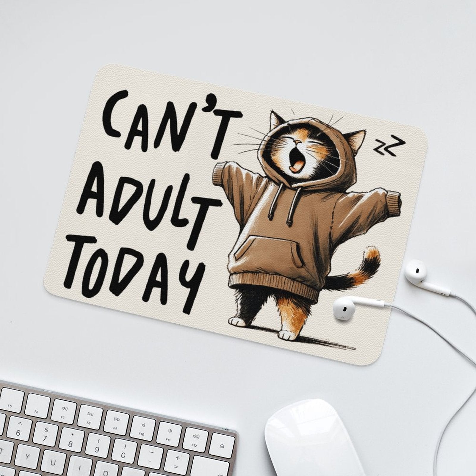 Can't Adult Today, Cat Leather Mouse Pad Leather Mouse Pad animal Printed Offshore