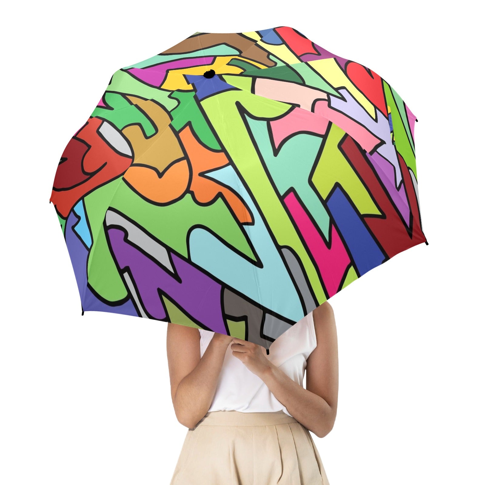 Bright Abstract - Semi-Automatic Foldable Umbrella (Model U12) Semi-Automatic Foldable Umbrella (U12)