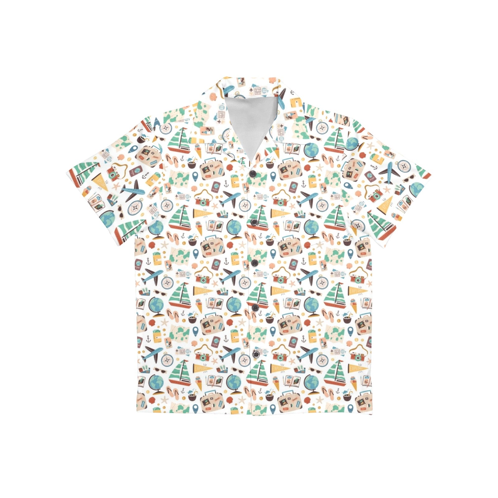 Travel And Explore Junior Kids Hawaiian Shirt