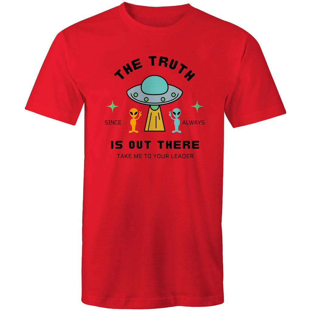 The Truth Is Out There, UFO - Mens T-shirt Red Mens T-shirt Printed In Australia Sci Fi
