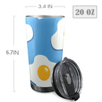 Fried Eggs - 20oz Mobile Tumbler with Lid (Black Lock) 20oz Travel Mug Food Printed Offshore