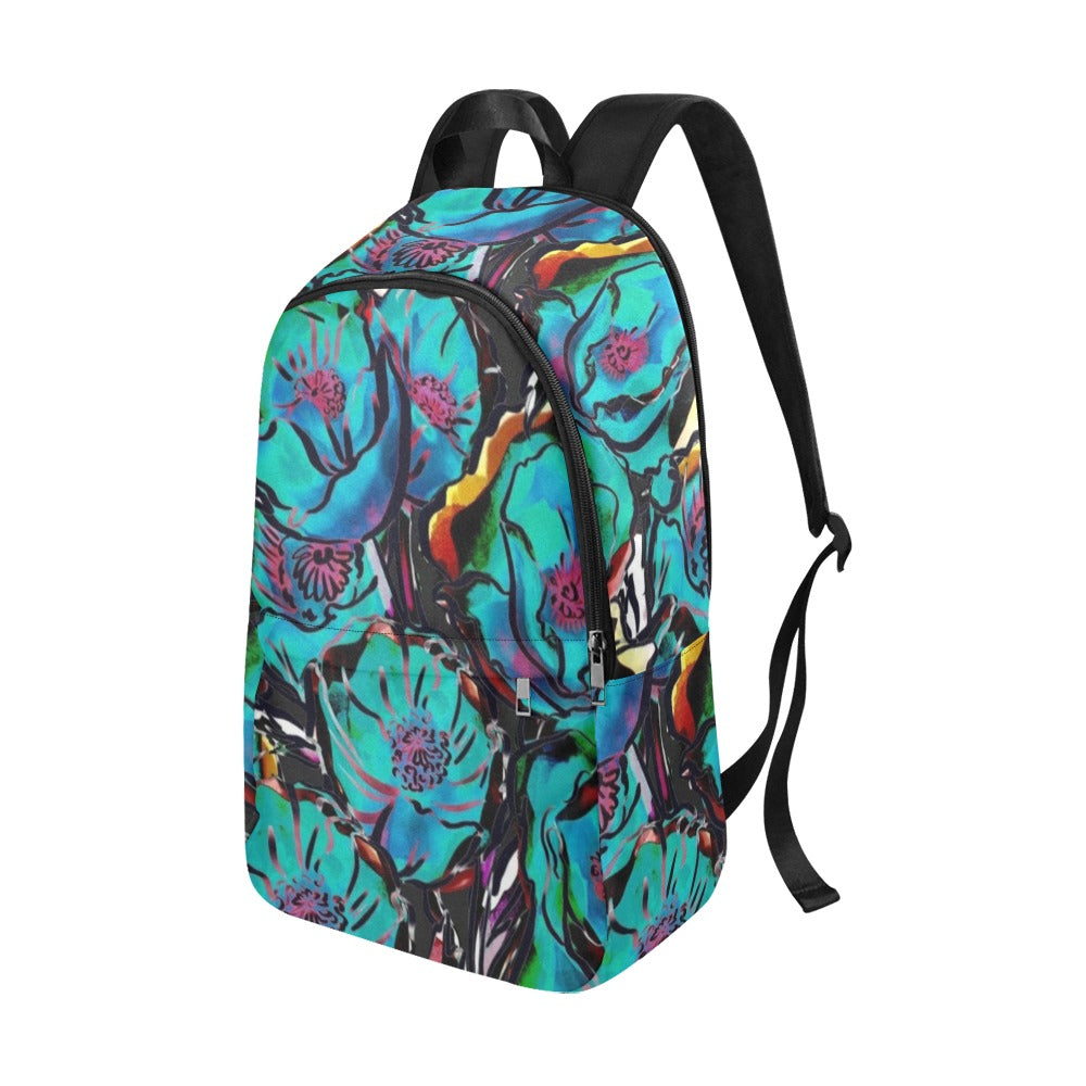 Flower It Blue - Fabric Backpack