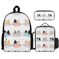 Cat Faces Three Piece Backpack Set white One size Three Piece Backpack Set Printed Offshore