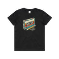 Cassette Tape And Pencil Kid's AS Colour Staple Tee Black Kids Youth T-shirt Music Printed In Australia Retro