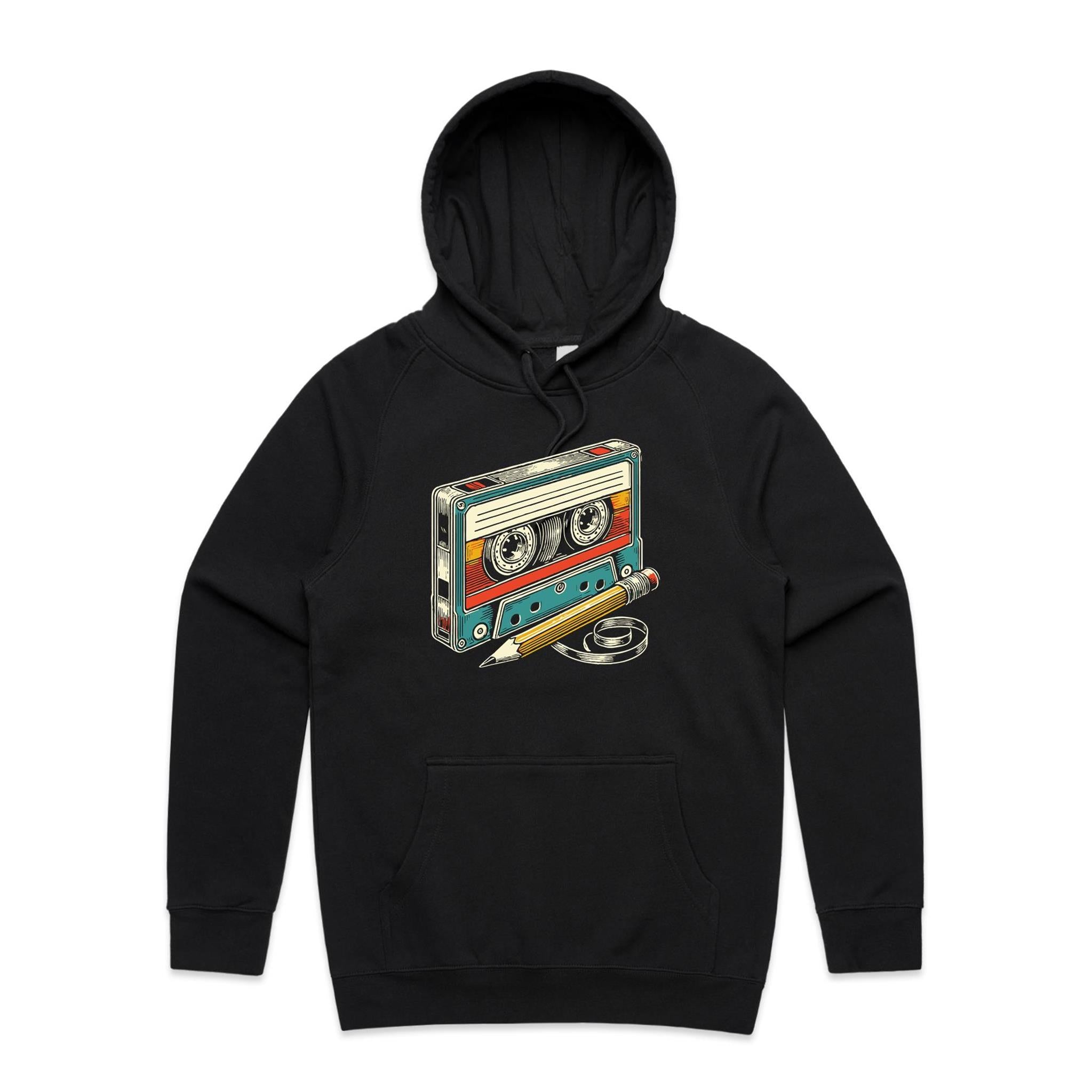 Cassette Tape And Pencil - Mens Hoodie