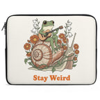 Stay Weird, Frog Playing Guitar Laptop Sleeve (Multiple Sizes) black Laptop Sleeve Printed Offshore Retro