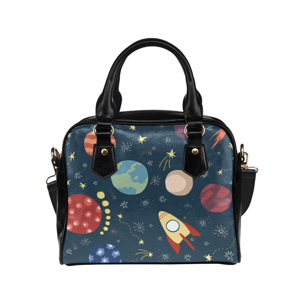 Rocket and Planets In Space - Shoulder Handbag (Model 1634) Shoulder Handbags (1634)