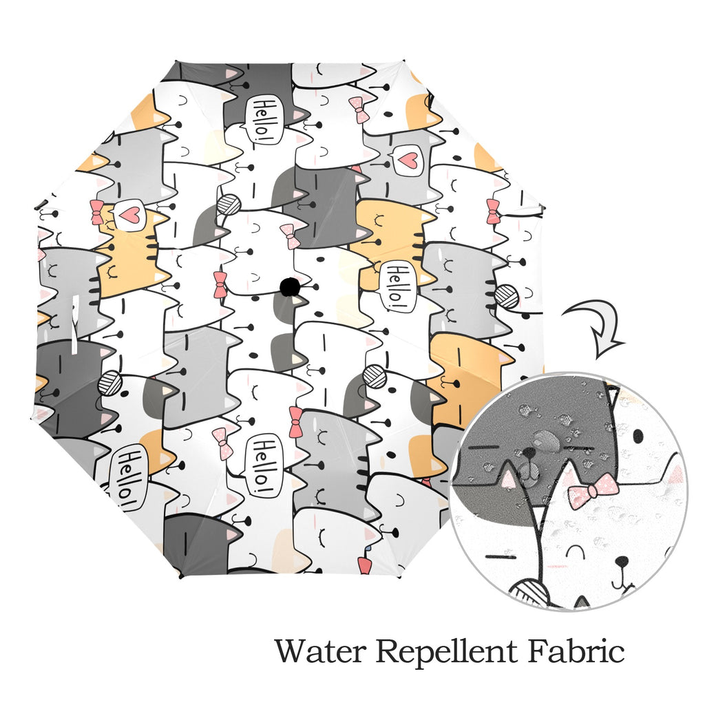 Cat Hello - Semi-Automatic Foldable Umbrella (Model U12) Semi-Automatic Foldable Umbrella (U12)