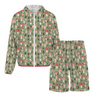 Mushroom Garden Men's Lightweight Sun Hoodie & Shorts Set Men's Lightweight Sun Hoodie & Shorts Plants Printed Offshore