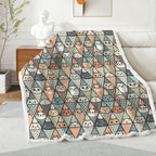 Diamond Cat Pattern - Double-Layer Fleece Blanket 51"x59"