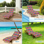 Bright And Bold Flowers Beach Chair Towel Cover with Side Pockets
