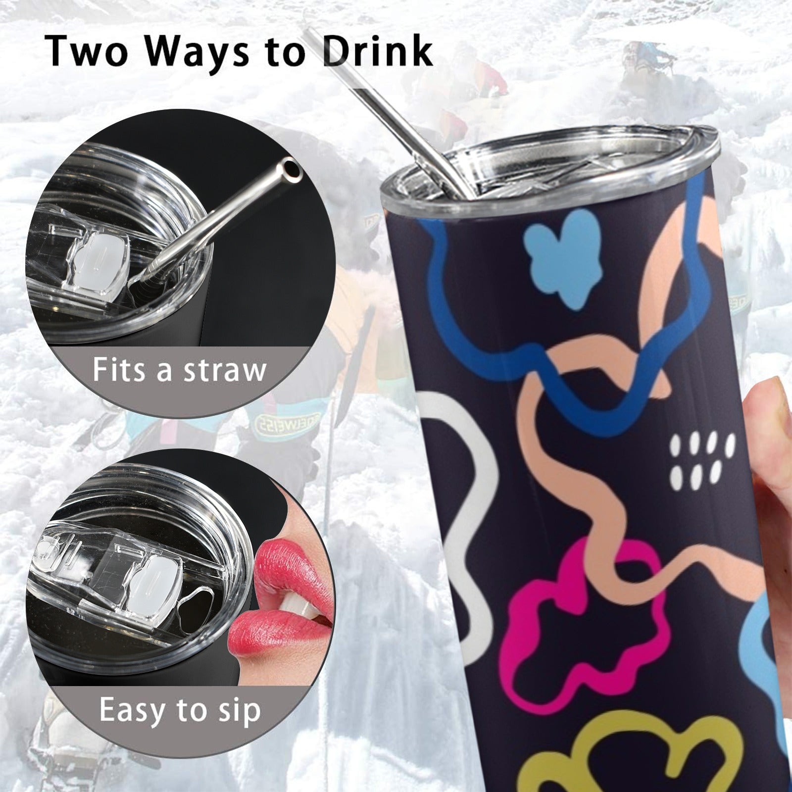 Floral In The Abstract - 20oz Tall Skinny Tumbler with Lid and Straw