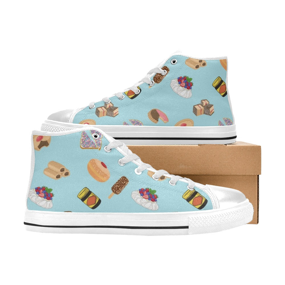 Classic Aussie Food Icons Men's High Top Canvas Shoes Men's Classic High Top Canvas Shoes Australia Food Printed Offshore