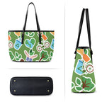 Earth Stickers - Leather Tote Bag-Large