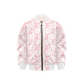 Pink Hawaiian Floral Kids Bomber Jacket XL Kids Bomber Jacket Plants Printed Offshore