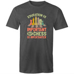 Chess And Education - Mens T-Shirt Asphalt Marle Mens T-shirt Chess Games Printed In Australia