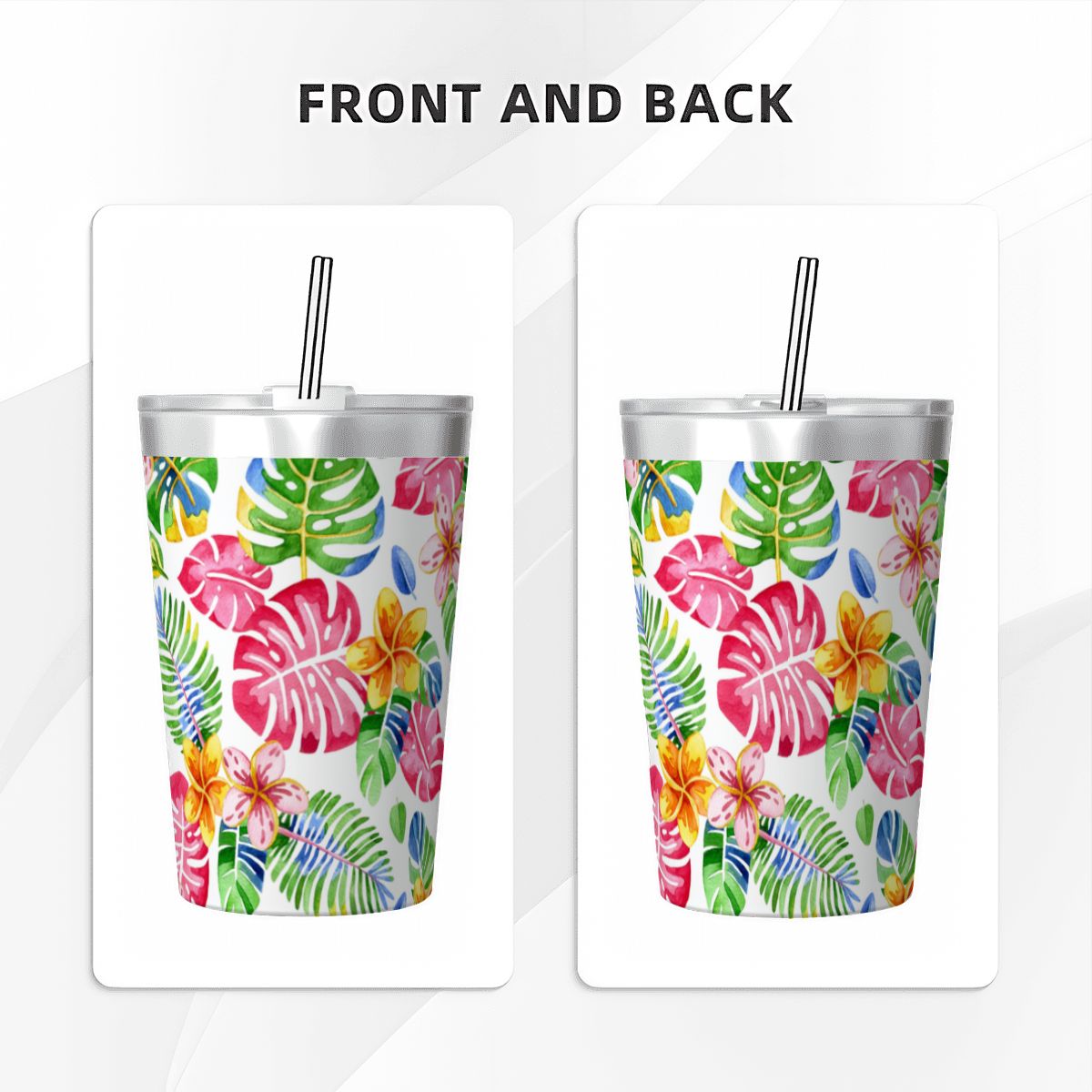 Bright Painted Tropical Small Stainless Steel Travel Mug Cup 12oz/350ml