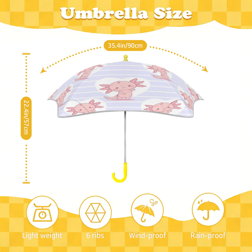 Axolotl Love Kids Safe Round Corner Umbrella