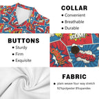 Comic Book Cells Men's Short Sleeve Hawaiian Shirt Men's Hawaiian Shirt (New) comic Printed Offshore