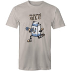 Life Is Short, Milk It - Mens T-Shirt Light Grey Mens T-shirt Motivation Printed In Australia