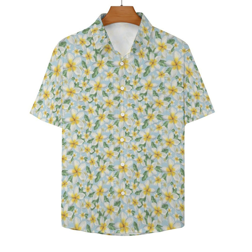 Delicate Frangipani - Women's Short-Sleeve Button Up Shirt