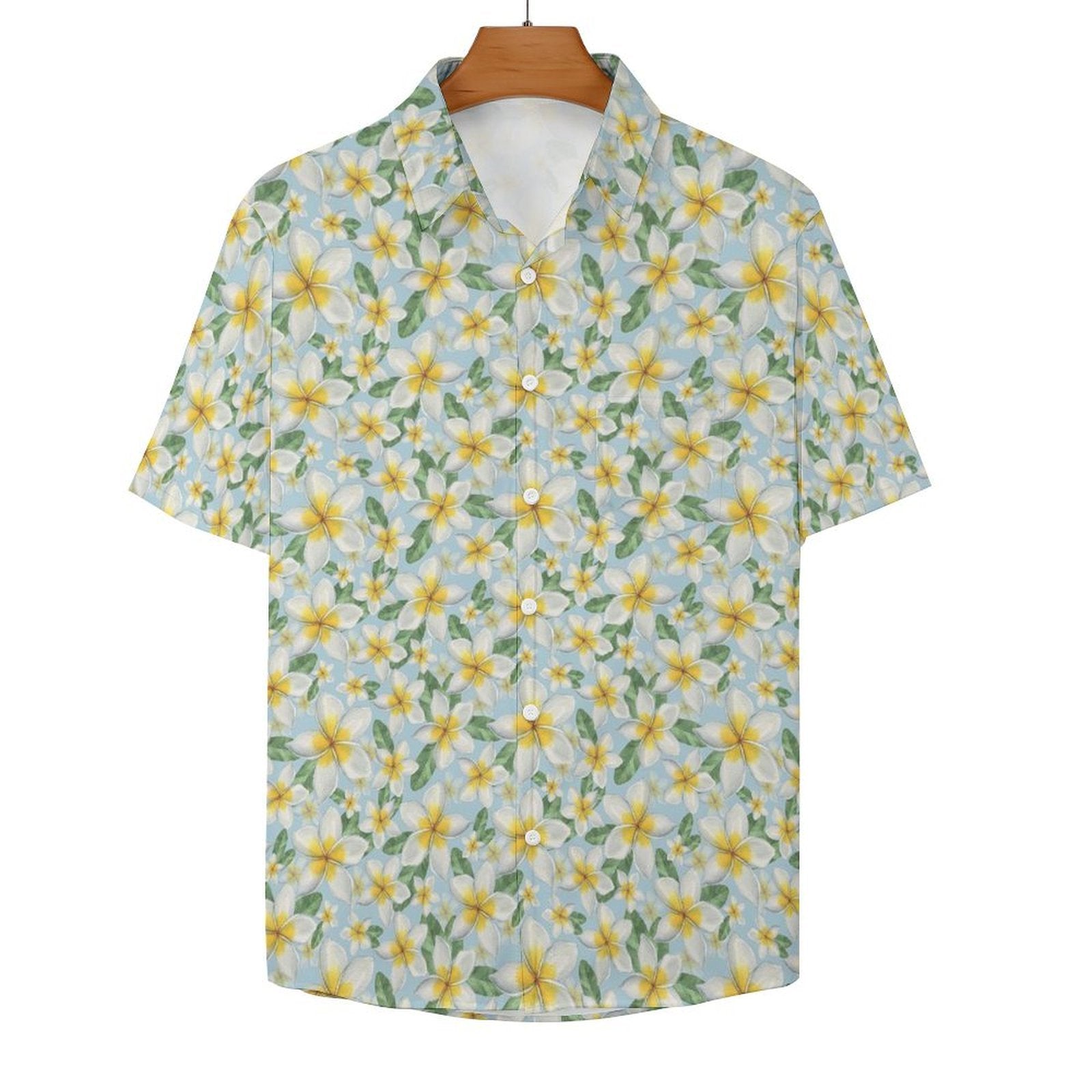 Delicate Frangipani - Women's Short-Sleeve Button Up Shirt