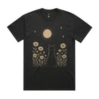 Whimsical Cat And Moon - AS Colour Heavy Faded Tee