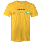 Currently On Aeroplane Mode - Mens T-Shirt Yellow Mens T-shirt Printed In Australia Tech