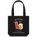 Bacon, You Are Truly Egg-cellent Canvas Tote Bag Default Title Tote Bag Printed In Australia
