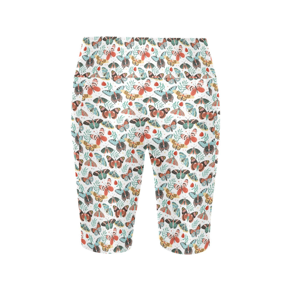 Pretty Moths And Butterflies Women's Bike Shorts With Side Pockets