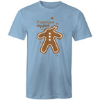 Gingerbread, I Can't Feel My Face - Mens T-Shirt Carolina Blue Mens Christmas T-shirt Christmas Printed In Australia