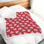 Red Retro Foliage - Double-Layer Fleece Blanket 51"x59"