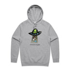 Guitarist Alien Abduction, At Least I Have My Guitar - Mens Hoodie Grey Marle Mens Hoodie Music Printed In Australia Sci Fi