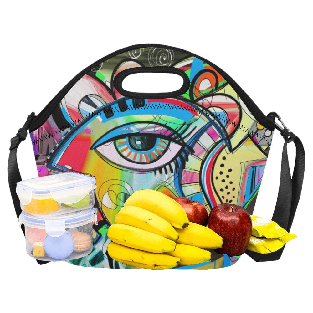 Graffiti Bird - Neoprene Lunch Bag Neoprene Lunch Bag Printed Offshore