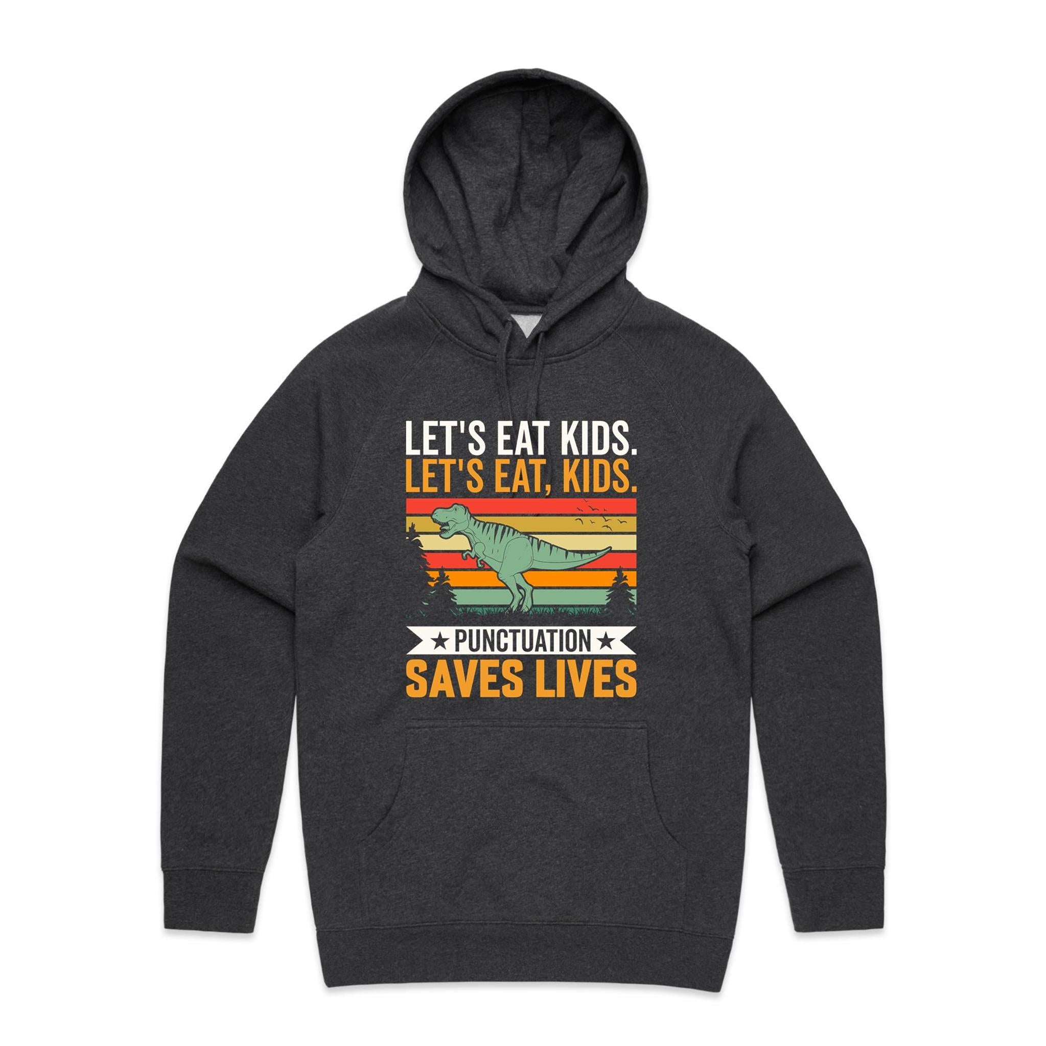 Punctuation Saves Lives, Dinosaur Man's AS Colour Hoodie