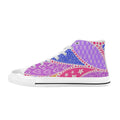 Pink Swirl - Kids High Top Canvas Shoes