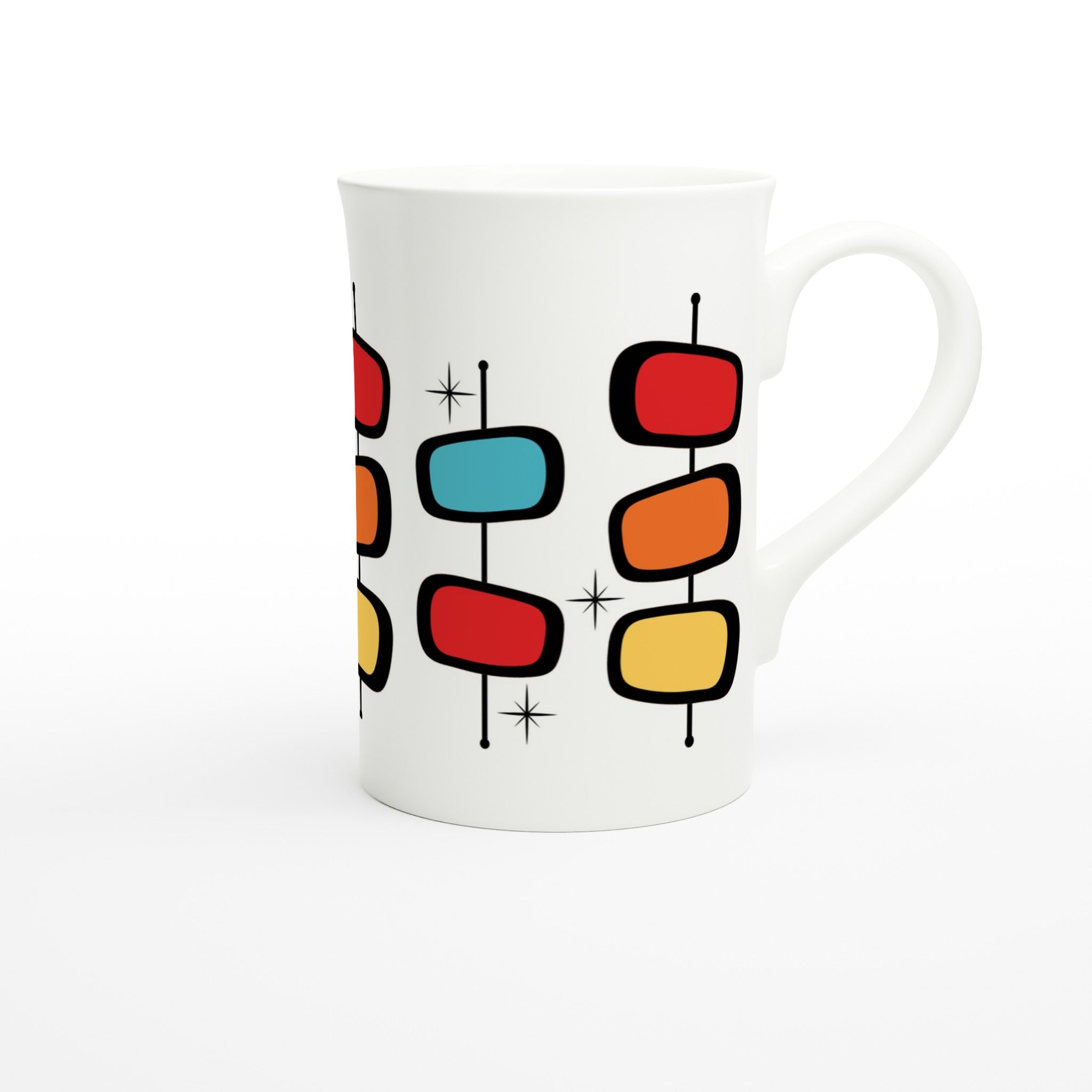 Retro Style - White 10oz Porcelain Slim Mug Porcelain Mug Globally Fulfilled Retro