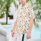 Super Dog Senior Kids Hawaiian Shirt Senior Kids Hawaiian Shirt 8-15 animal comic Printed Offshore