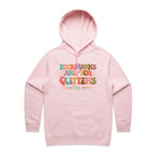 Bookmarks Are For Quitters - Womens Hoodie Pink Womens Hoodie Printed In Australia Reading