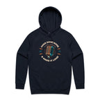 Make Some Noise, Retro Microphone - Mens Hoodie Navy Mens Hoodie Music Printed In Australia Retro