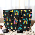 Rainbows - Leather Tote Bag-Large