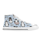 Penguin Love - Kids High Top Canvas Shoes