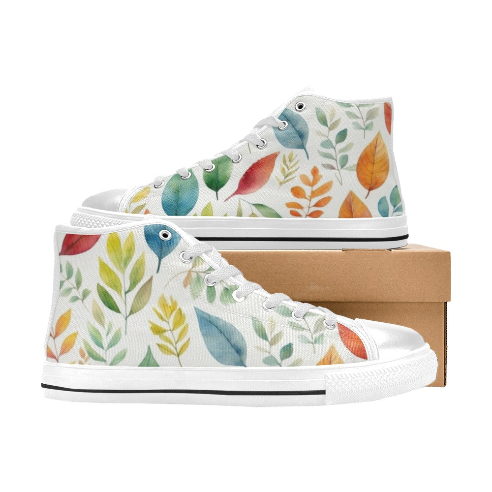 Autumn Leaves - Women's High Top Canvas Shoes