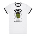 Vinyl Collector, Records Men's AS Colour Ringer Tee White Black Ringer T-Shirt Music Printed In Australia