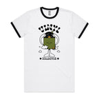 Vinyl Collector, Records - Staple Ringer Tee White Black Ringer T-Shirt Music Printed In Australia