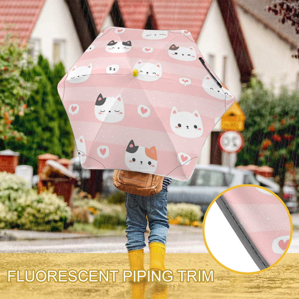 Pink Cats Kids Safe Round Corner Umbrella Kids Safe Round Corner Umbrella animal Printed Offshore
