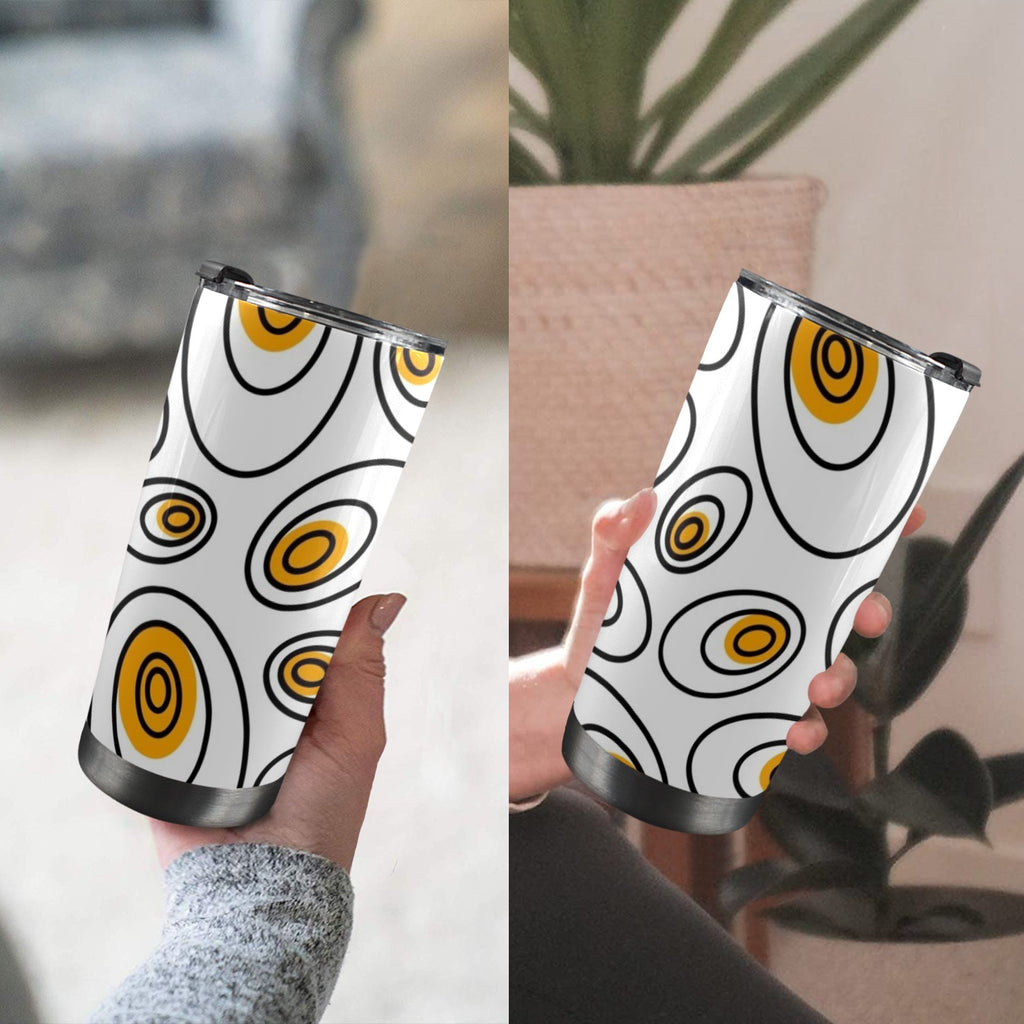 Abstract Eggs - 20oz Mobile Tumbler with Lid (Black Lock) 20oz Travel Mug Food Printed Offshore