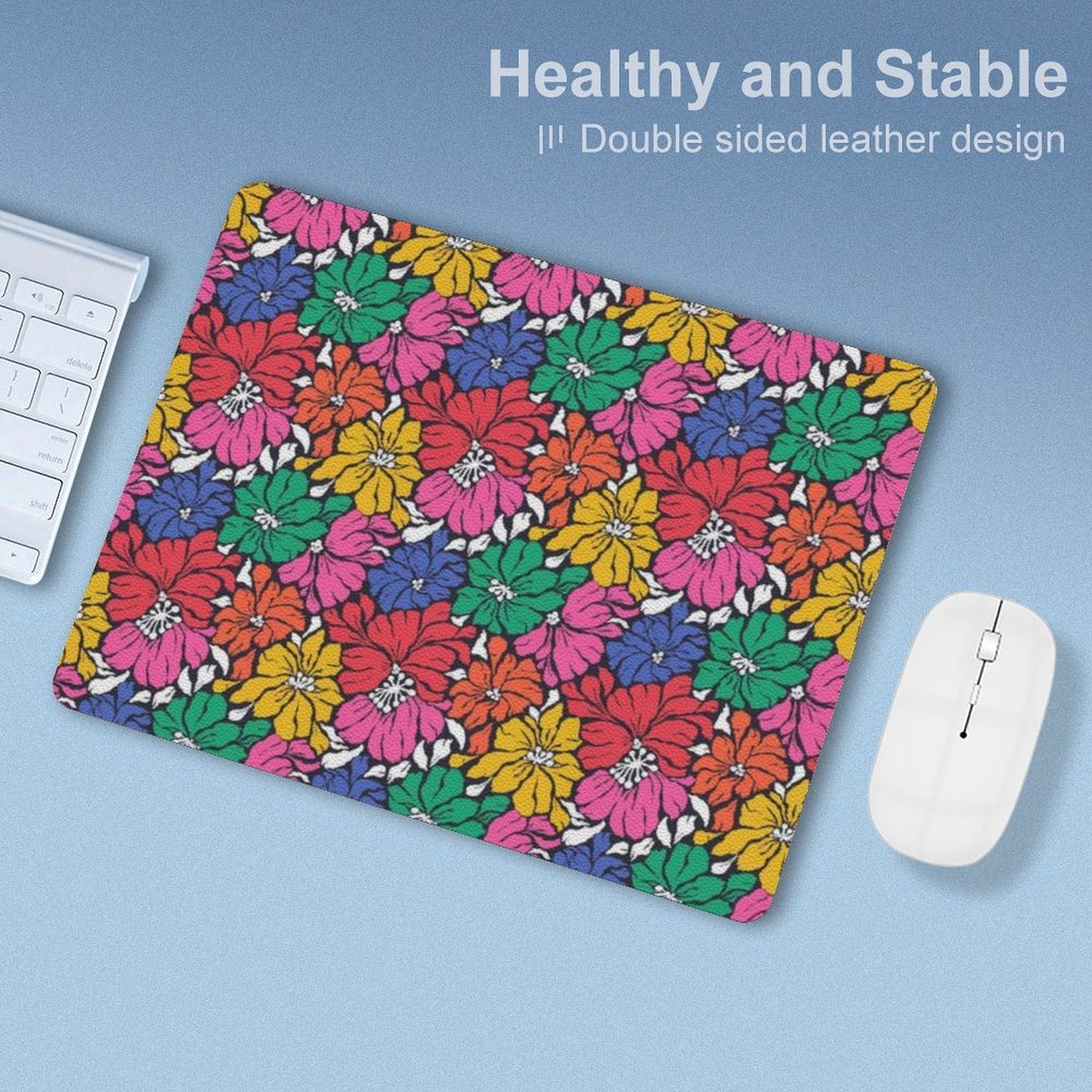 Bright And Bold Flowers Leather Mouse Pad Leather Mouse Pad Plants Printed Offshore