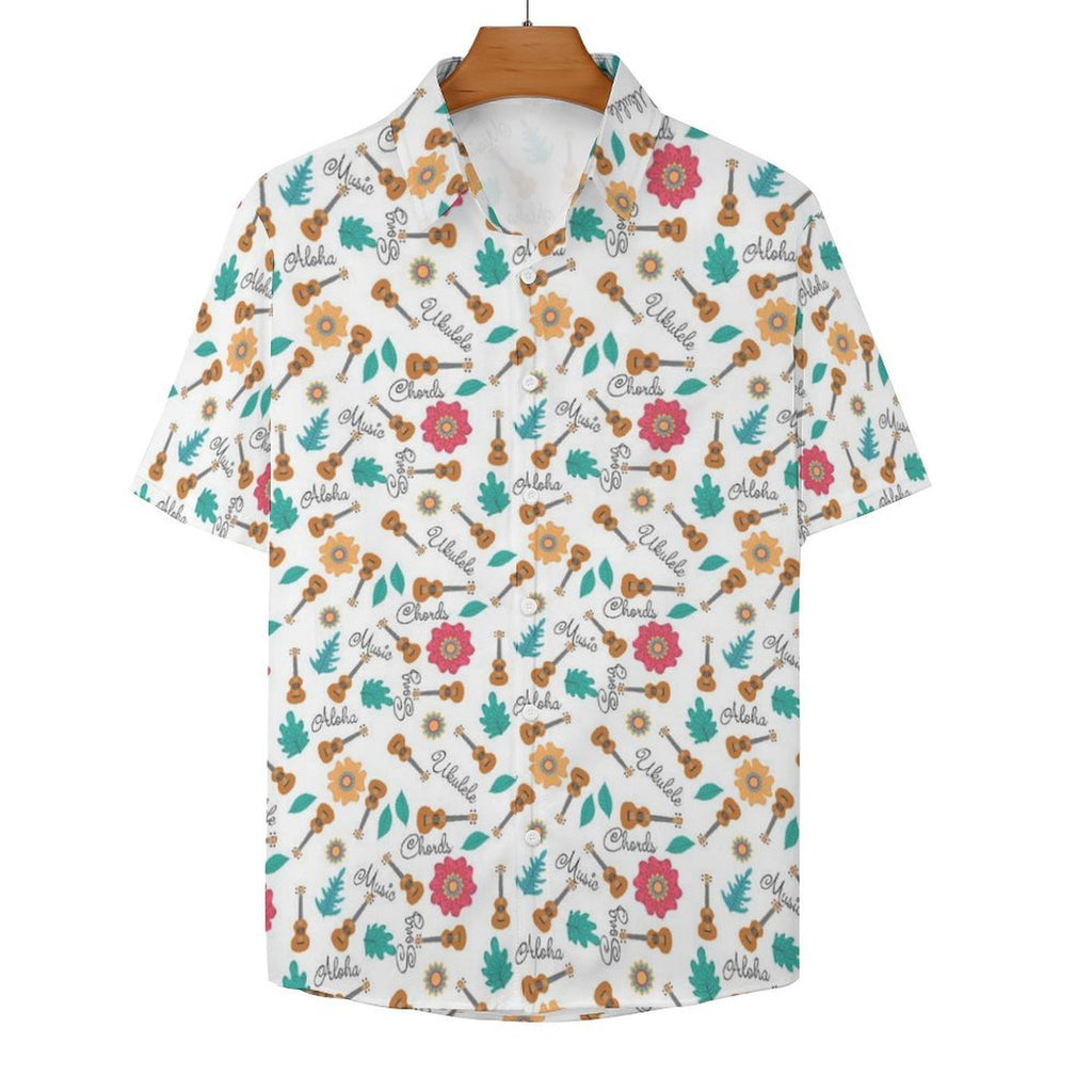 Ukulele Women's Collared Pocketless Short Sleeve Shirt